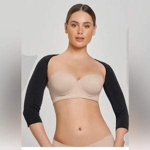 Women's Black and Beige Shapewear Top